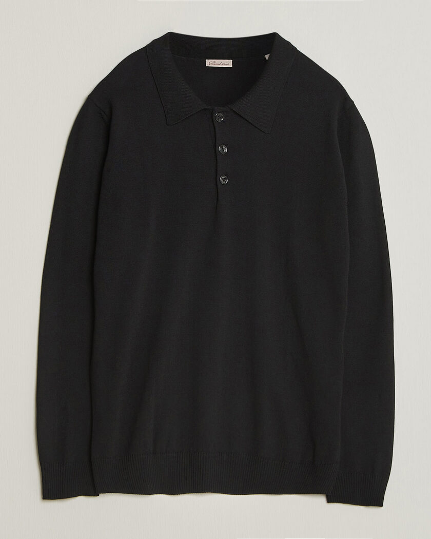 Stenströms Merino Polo Black – Noir