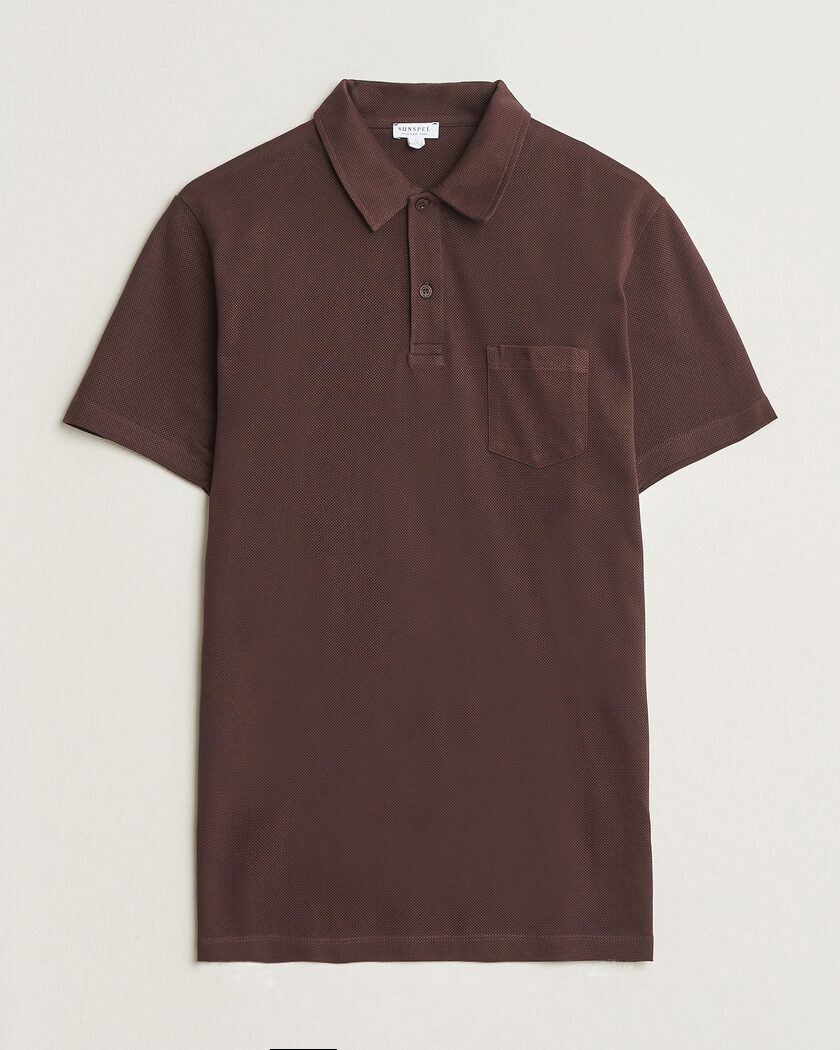 Sunspel Riviera Polo Shirt Dark Brown – Marron