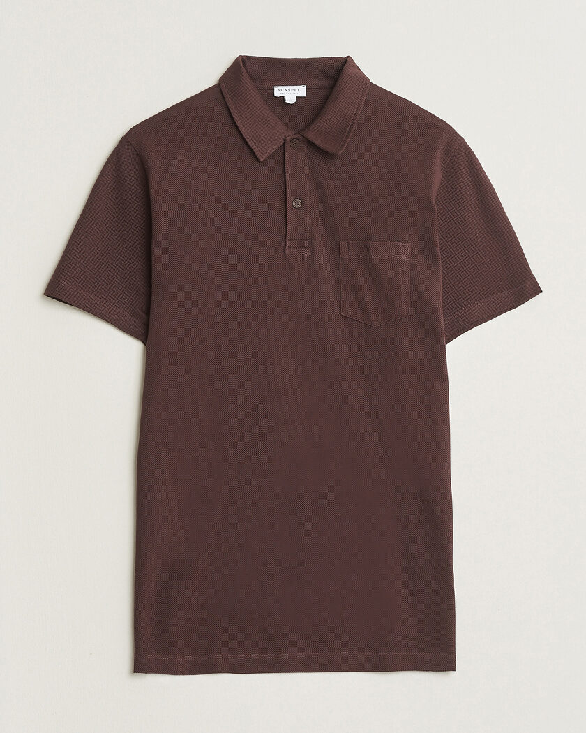 Sunspel Riviera Polo Shirt Dark Brown – Marron