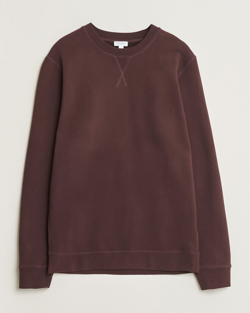 Sunspel Loopback Sweatshirt Dark Brown – Marron