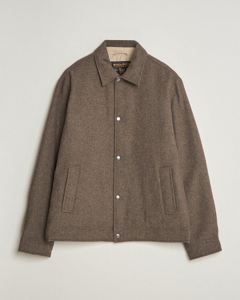 Woolrich Wool Light Padded Keating Shirt Jacket Falcon – Marron