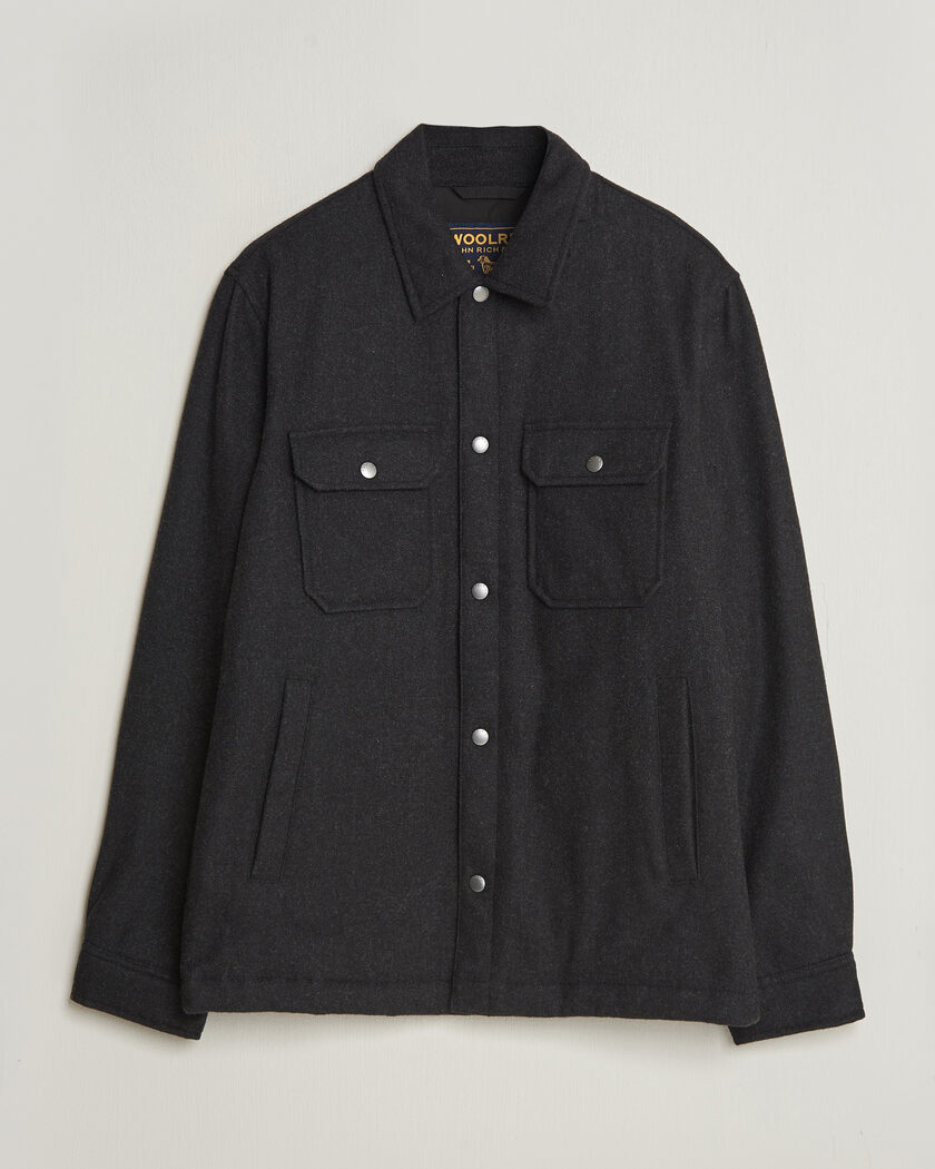 Woolrich Alaskan Wool Light Padded Shirt Jacket Faded Black – Noir