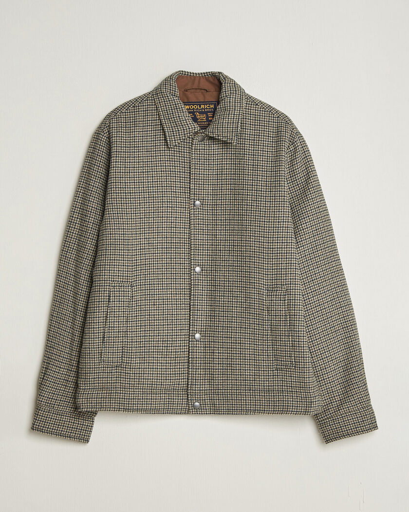 Woolrich Wool Check Light Padded Keating Shirt Jacket Brown – Marron