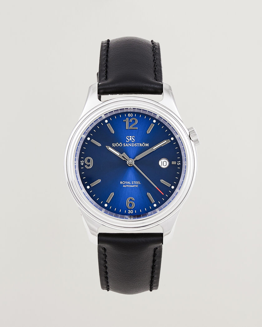 Sjöö Sandström Royal Steel 41mm Black Calf Blue Dial – Bleu