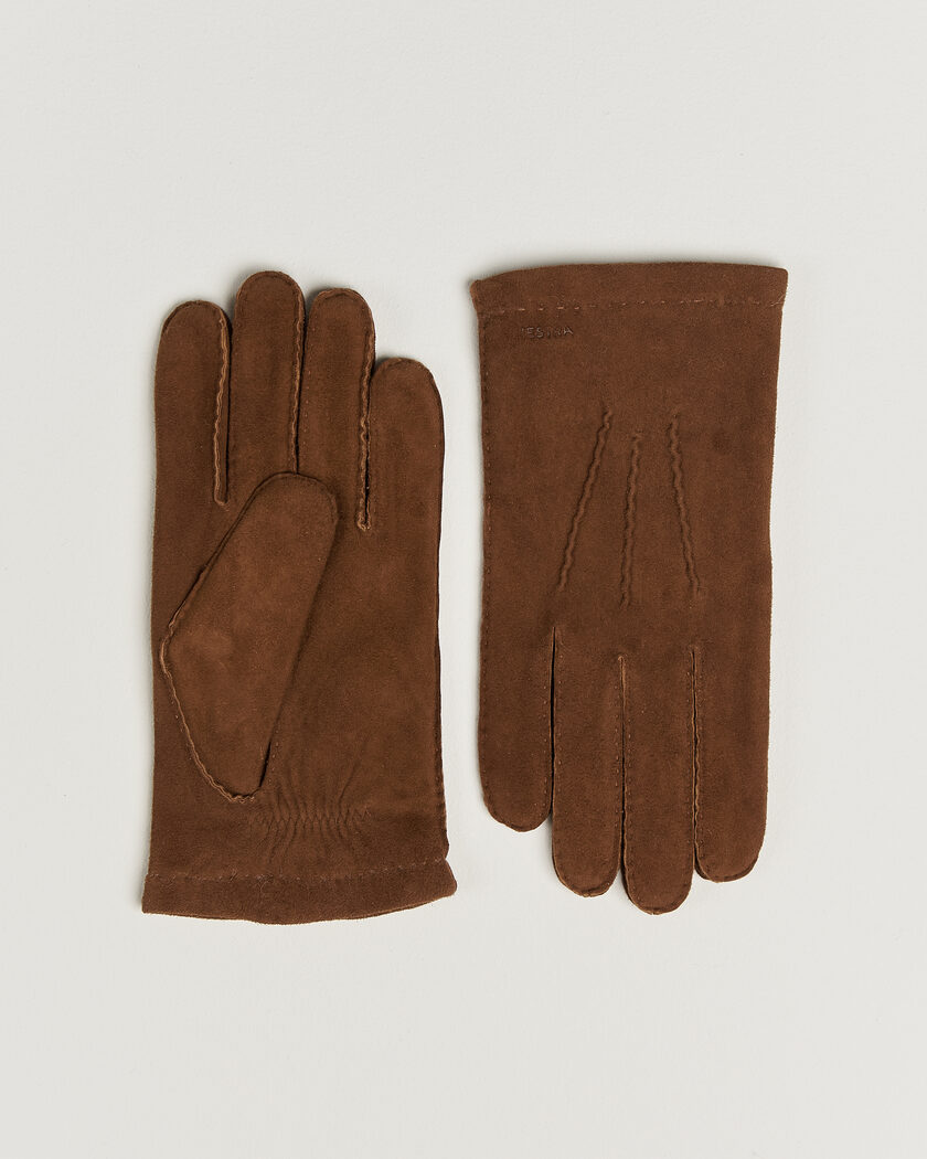Hestra Arthur Wool Lined Suede Glove Whiskey – Marron