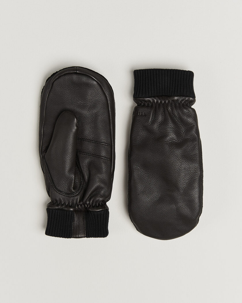 Hestra Tore Deerskin Primaloft Lined Mitt Black – Noir