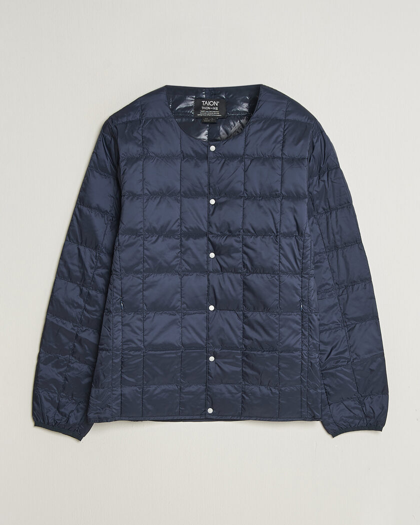 TAION Crew Neck Button Down Jacket Dark Navy – Bleu