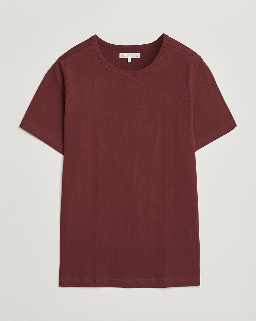 Merz b. Schwanen 1950s Classic Loopwheeled T-shirt Burgundy – Rouge