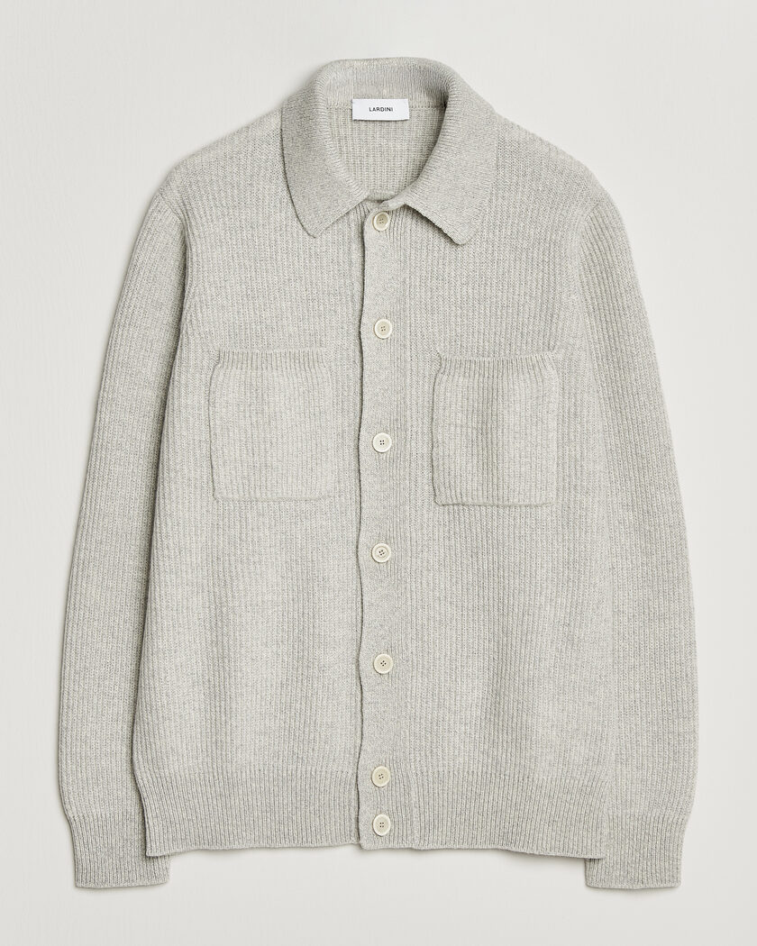 Lardini Heavy Knitted Cardigan Light Grey – Gris
