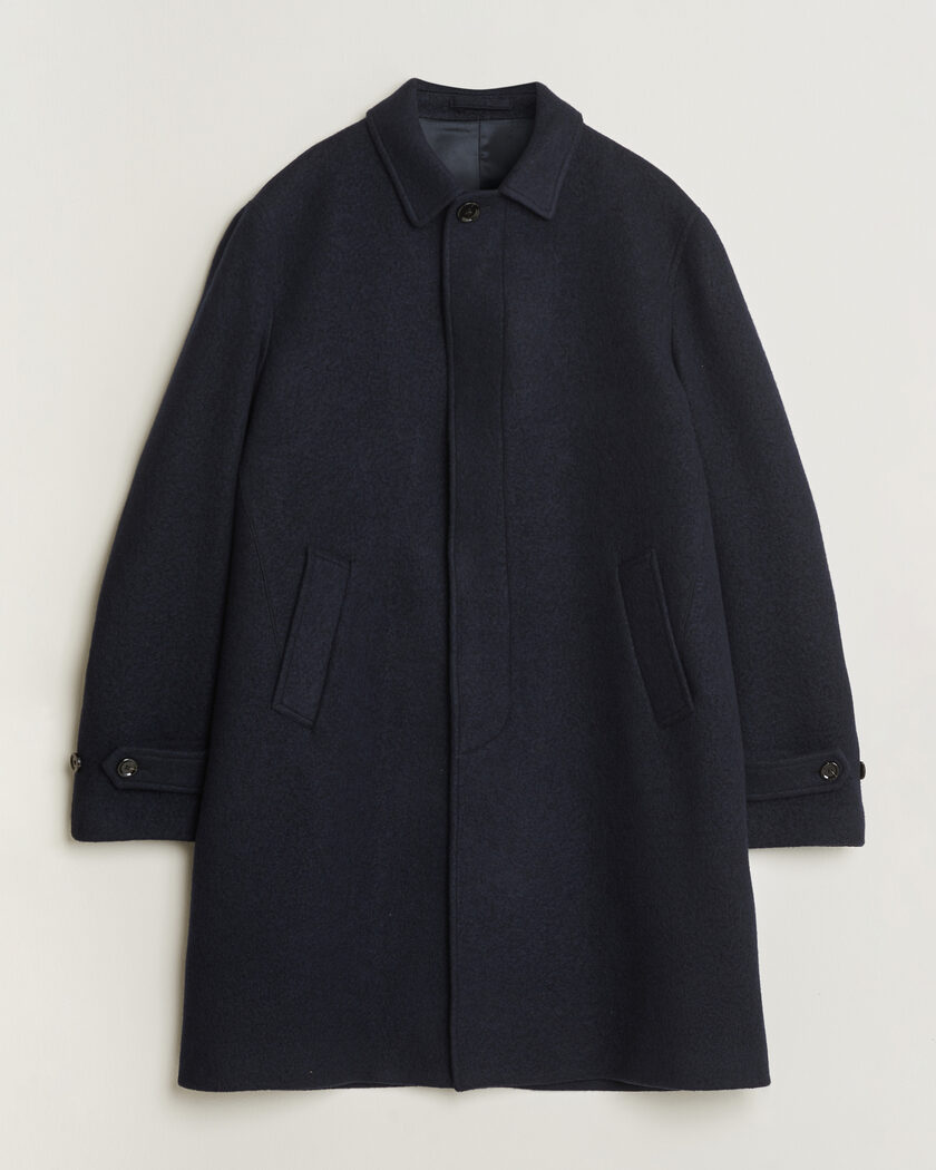 Lardini Wool/Cashmere Boucle Car Coat Navy – Bleu