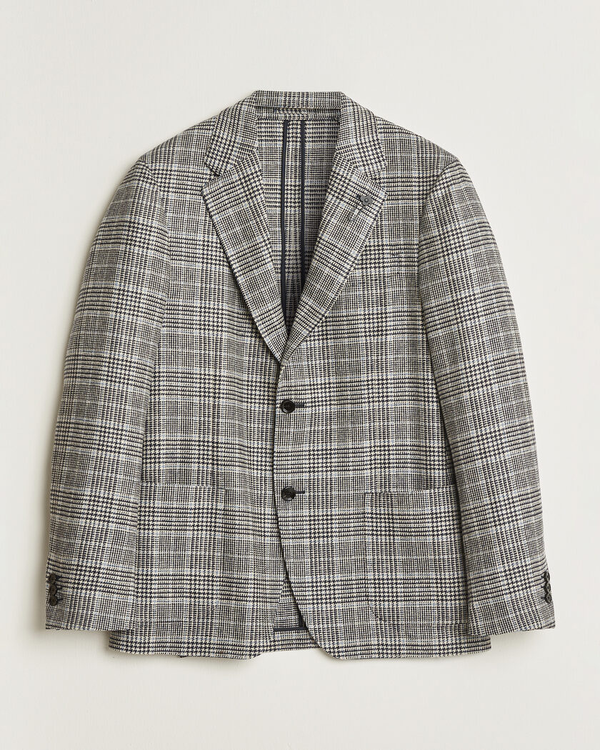 Lardini Wool/Cashmere Houndstooth Blazer Blue – Bleu