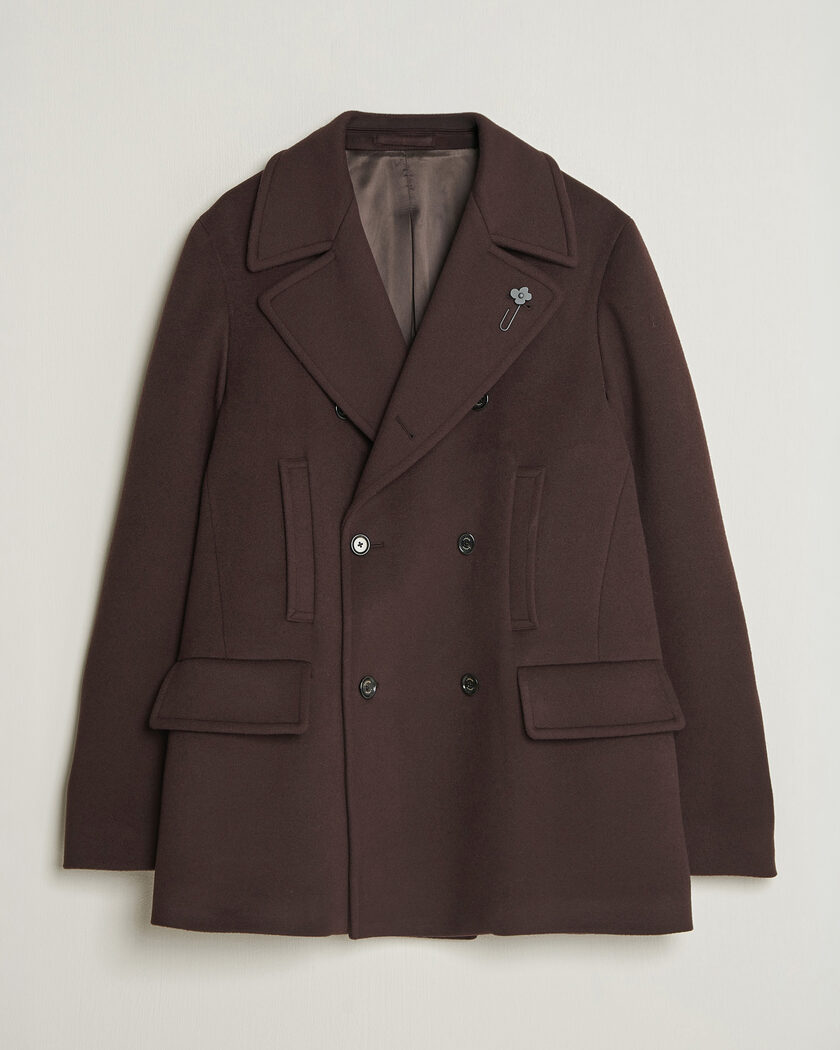 Lardini Wool Peacoat Brown – Marron