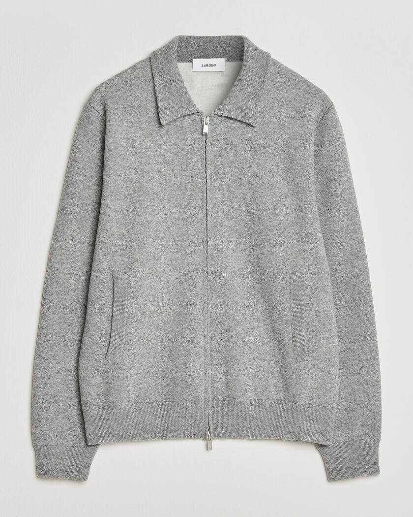 Lardini Knitted Wool Bomber Jacket Grey – Gris