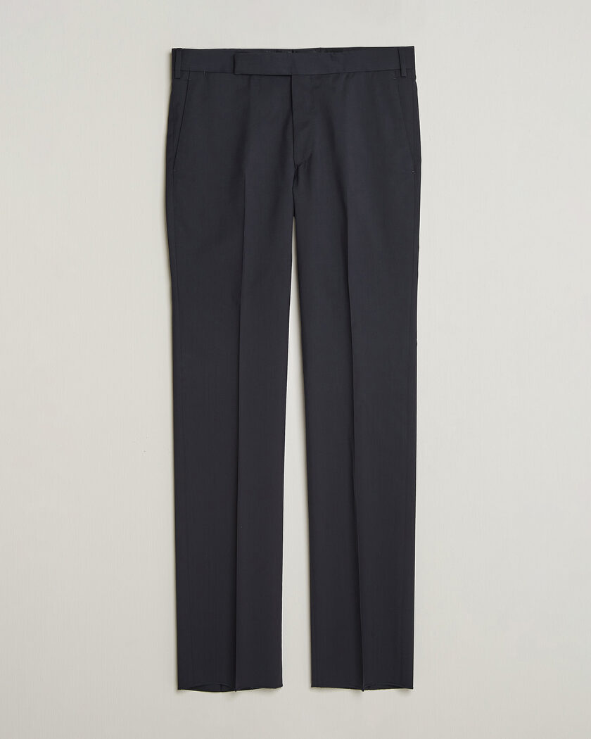 Lardini Straight Fit Wool Trousers Navy – Bleu