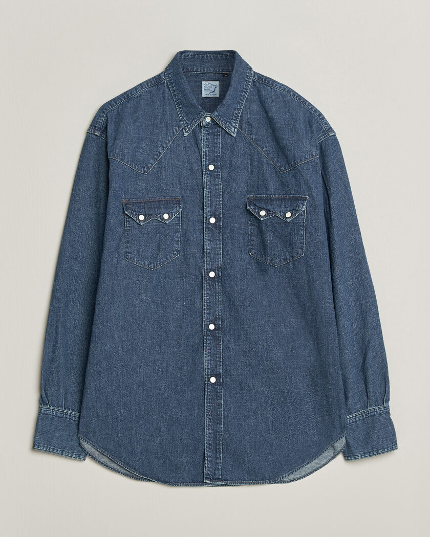 orSlow Denim Western Shirt Vintage Indigo – Bleu