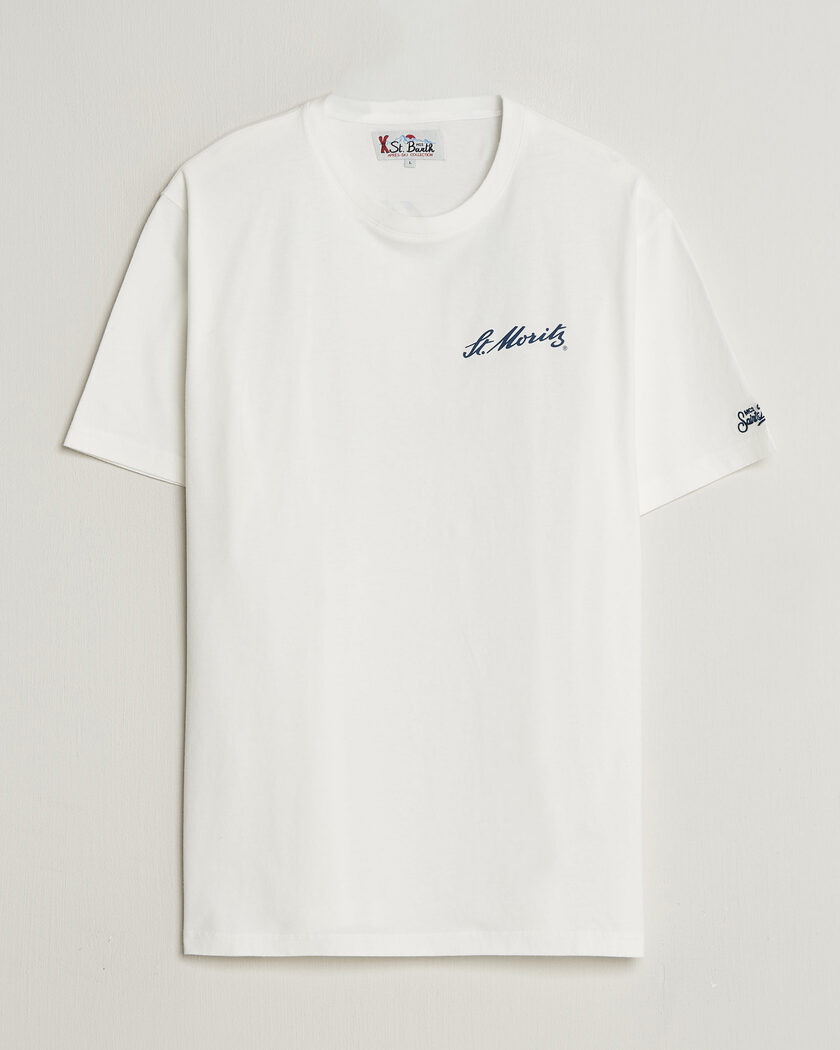 MC2 Saint Barth Back Printed Cotton T-Shirt St Moritz Racing – Blanc