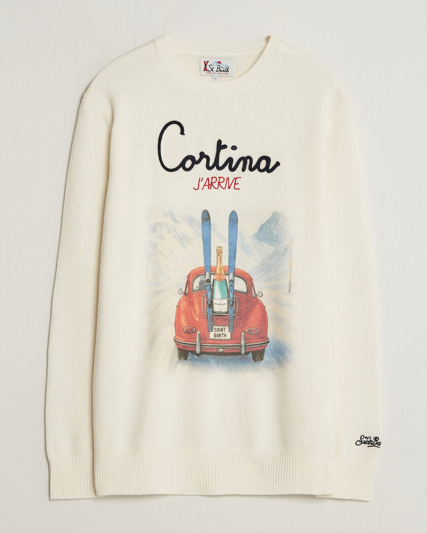 MC2 Saint Barth Heron Printed Sweater Cortina – Blanc