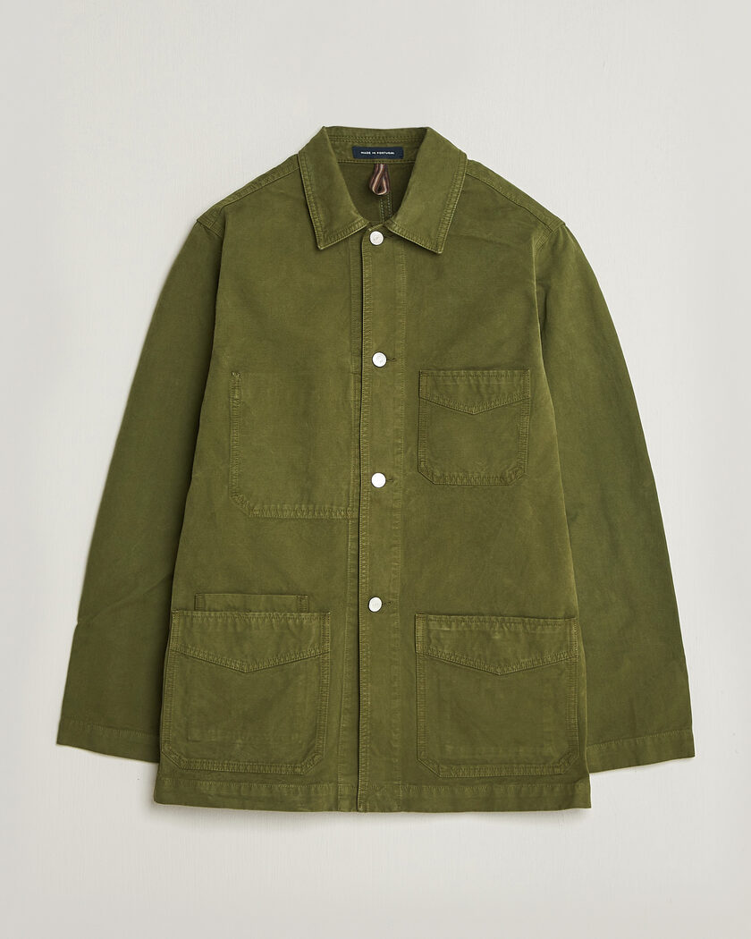 Drake's Duck Cotton Canvas Chore Jacket Olive – Vert