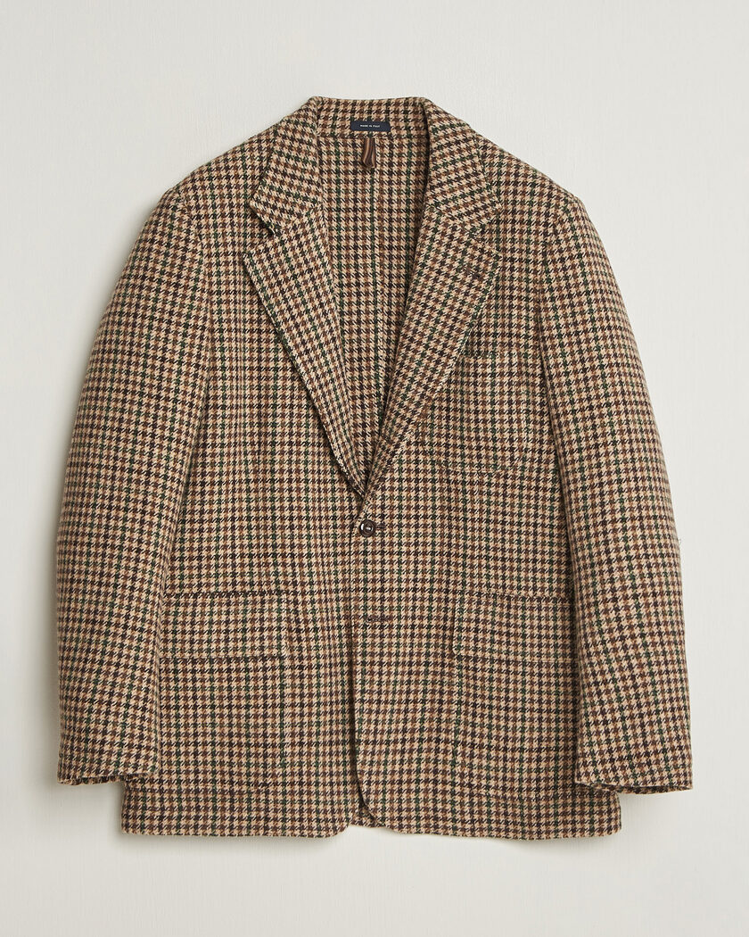Drake's MKVII Tweed Houndcheck Games Blazer Brown – Marron