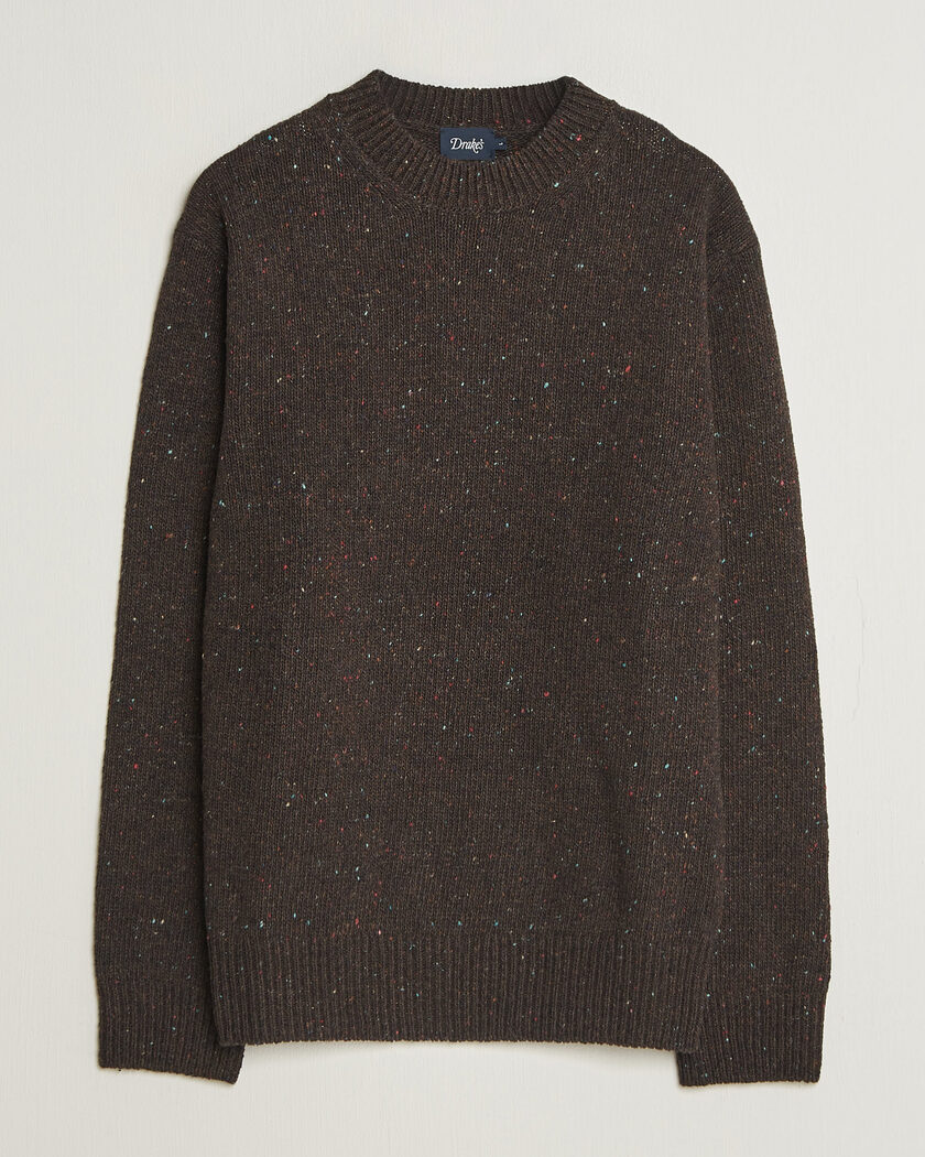 Drake's Donegal Crewneck Brown – Marron