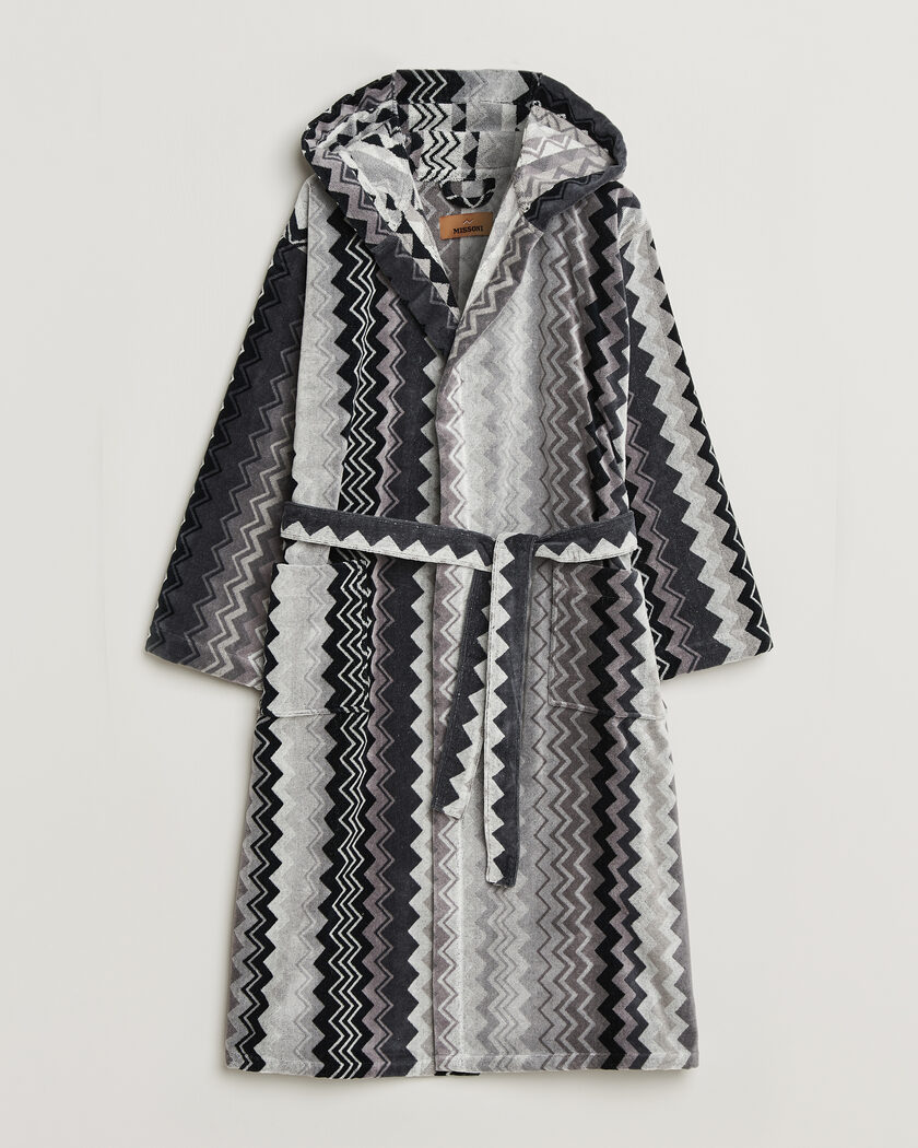 Missoni Home Giacomo Hooded Bathrobe Multi Black – Noir