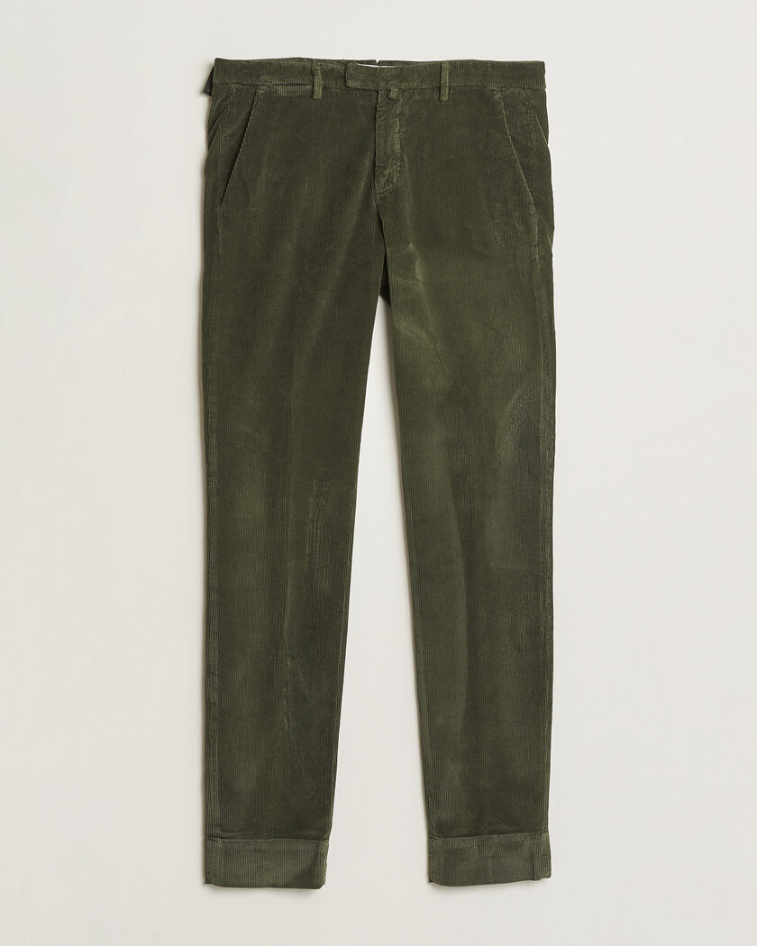 Briglia 1949 Slim Fit Corduroy Trousers Dark Green – Vert