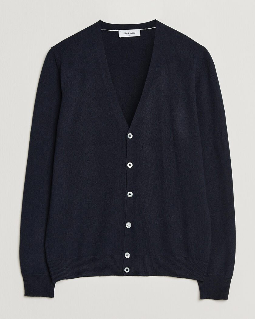 Gran Sasso Wool/Cashmere Cardigan Navy – Bleu