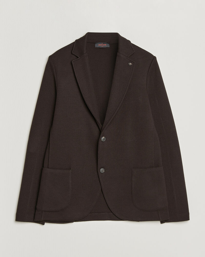 Gran Sasso Rainwool Knitted Blazer Dark Brown – Marron