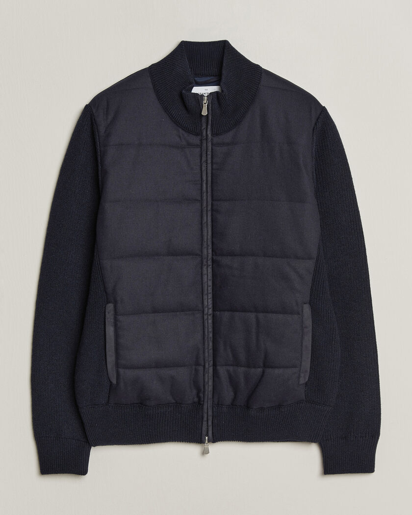 Gran Sasso Brushed Wool Hybrid Jacket Navy – Bleu