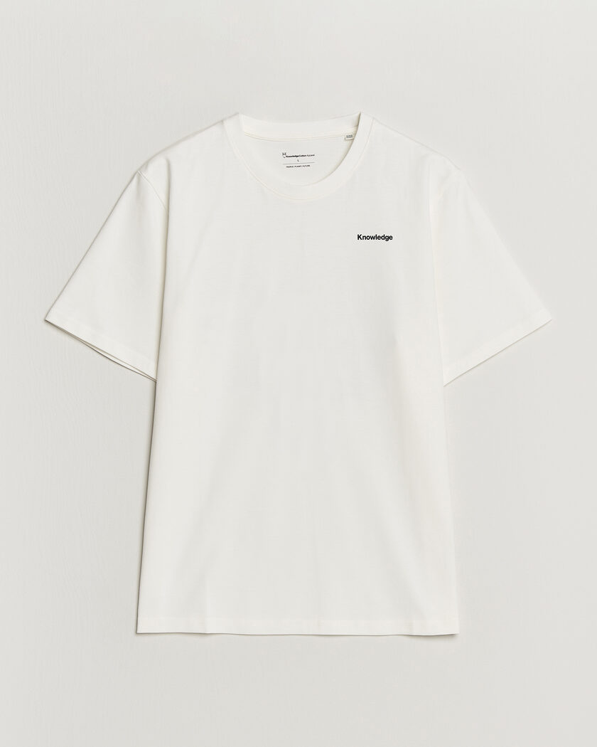 KnowledgeCotton Apparel Back Print T-Shirt Egret – Blanc