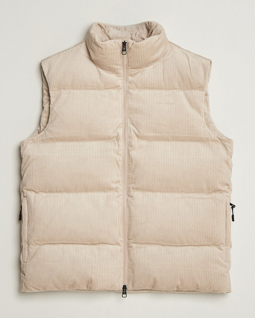 KnowledgeCotton Apparel Corduroy Puffer Vest Light Feather Grey – Gris