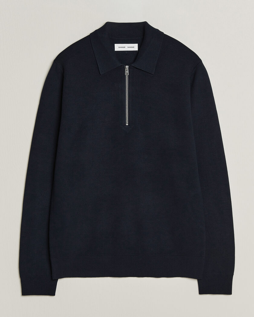 Samsøe Samsøe Matt Half Zip Polo Sky Captain – Bleu