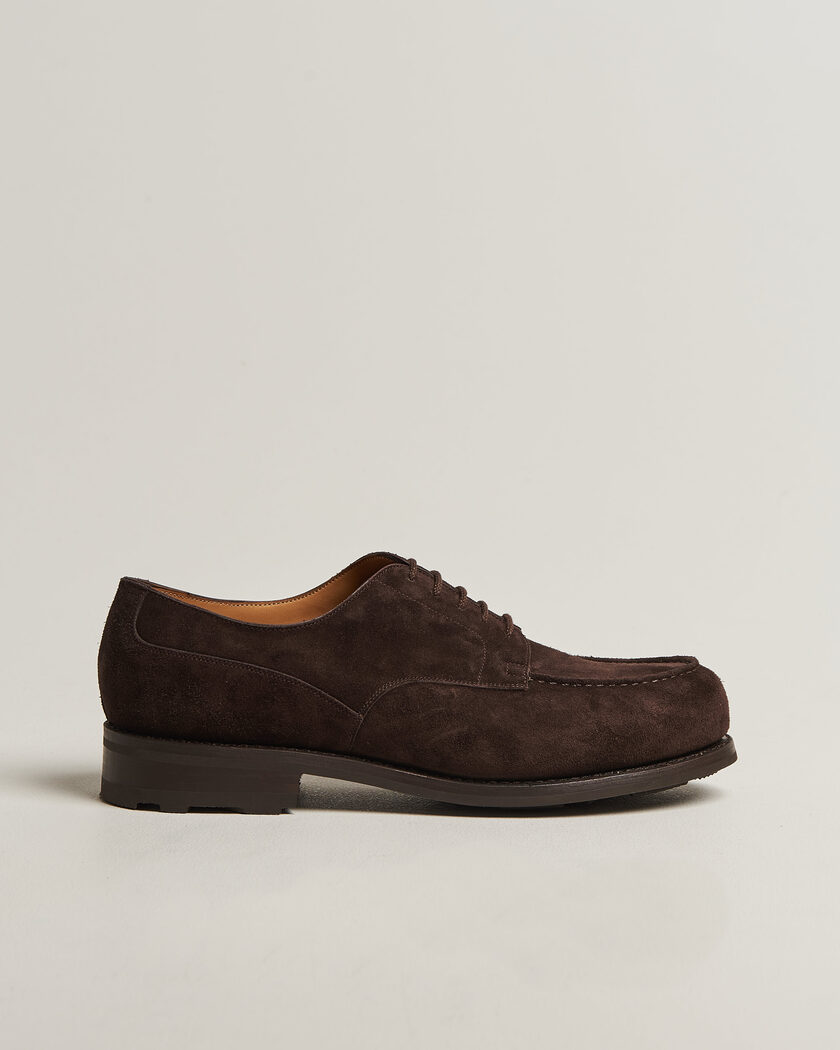 J.M. Weston Golf Derby Dark Brown Suede – Marron