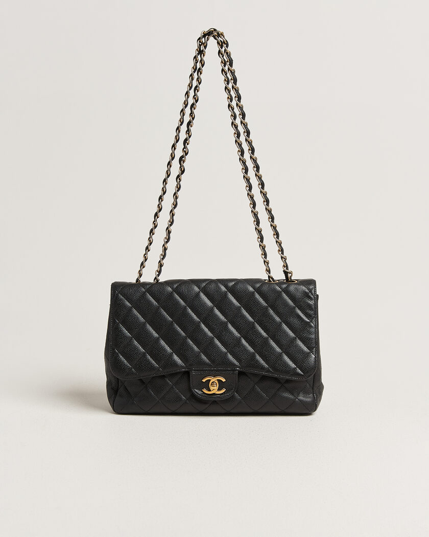 Chanel Pre-Owned Classic Jumbo Single Flap Bag Caviar Black – Noir