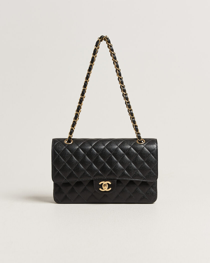 Chanel Pre-Owned Classic Medium Double Flap Bag Caviar Black – Noir