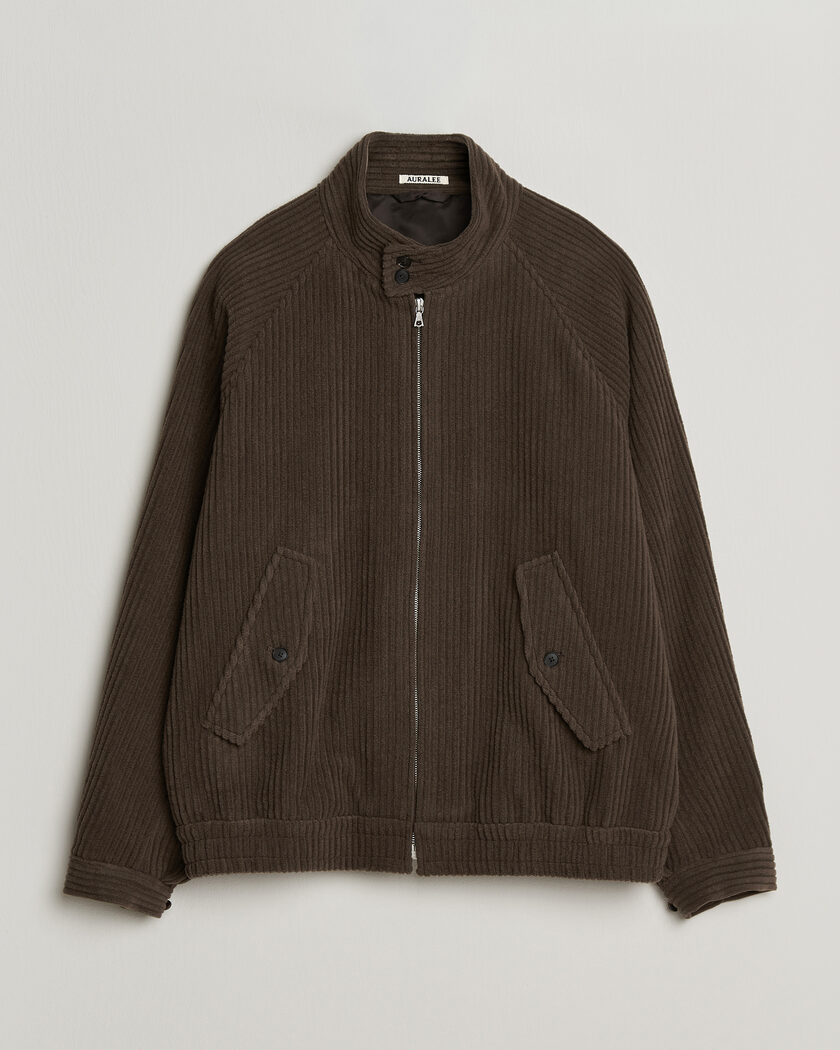 Auralee Wool Cashmere Corduroy Zip Jacket Smoky Brown – Marron