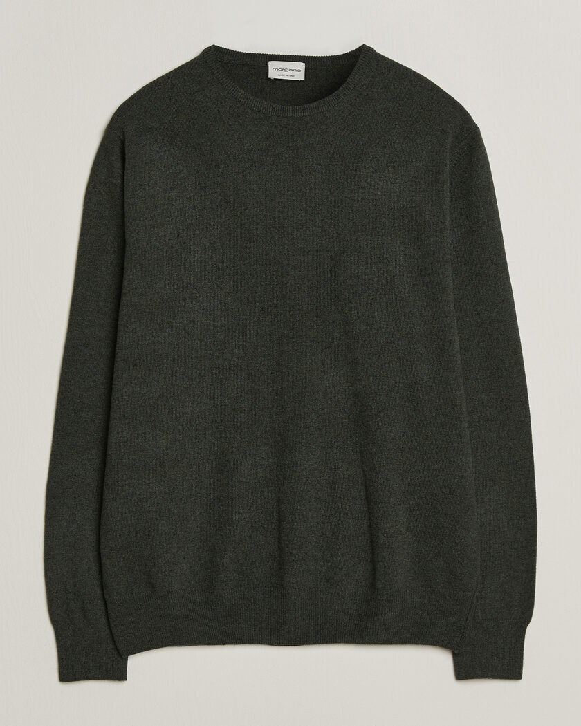 Morgano Wool/Cashmere Crewneck Dark Green – Vert