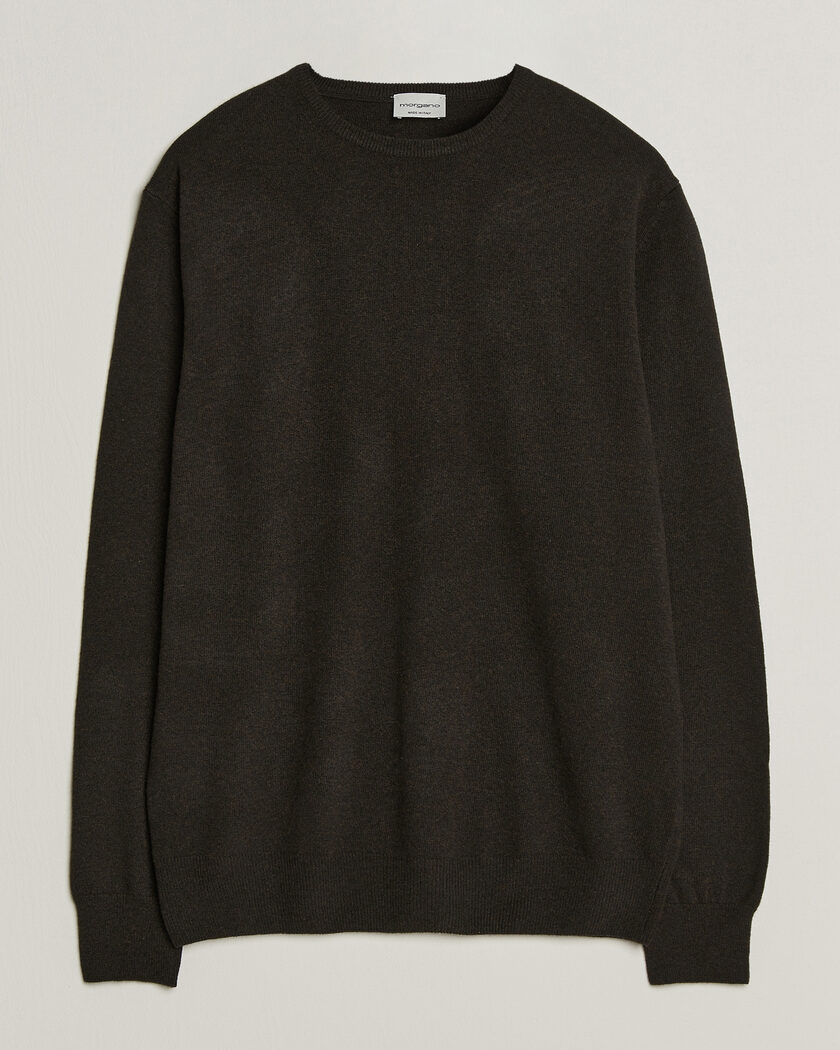 Morgano Wool/Cashmere Crewneck Dark Brown – Marron