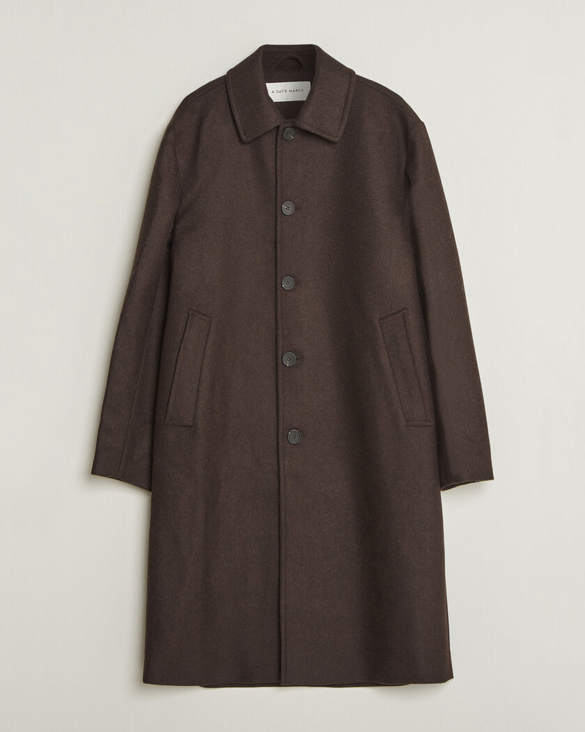 A Day's March Shamrock Wool Car Coat Dark Brown – Marron