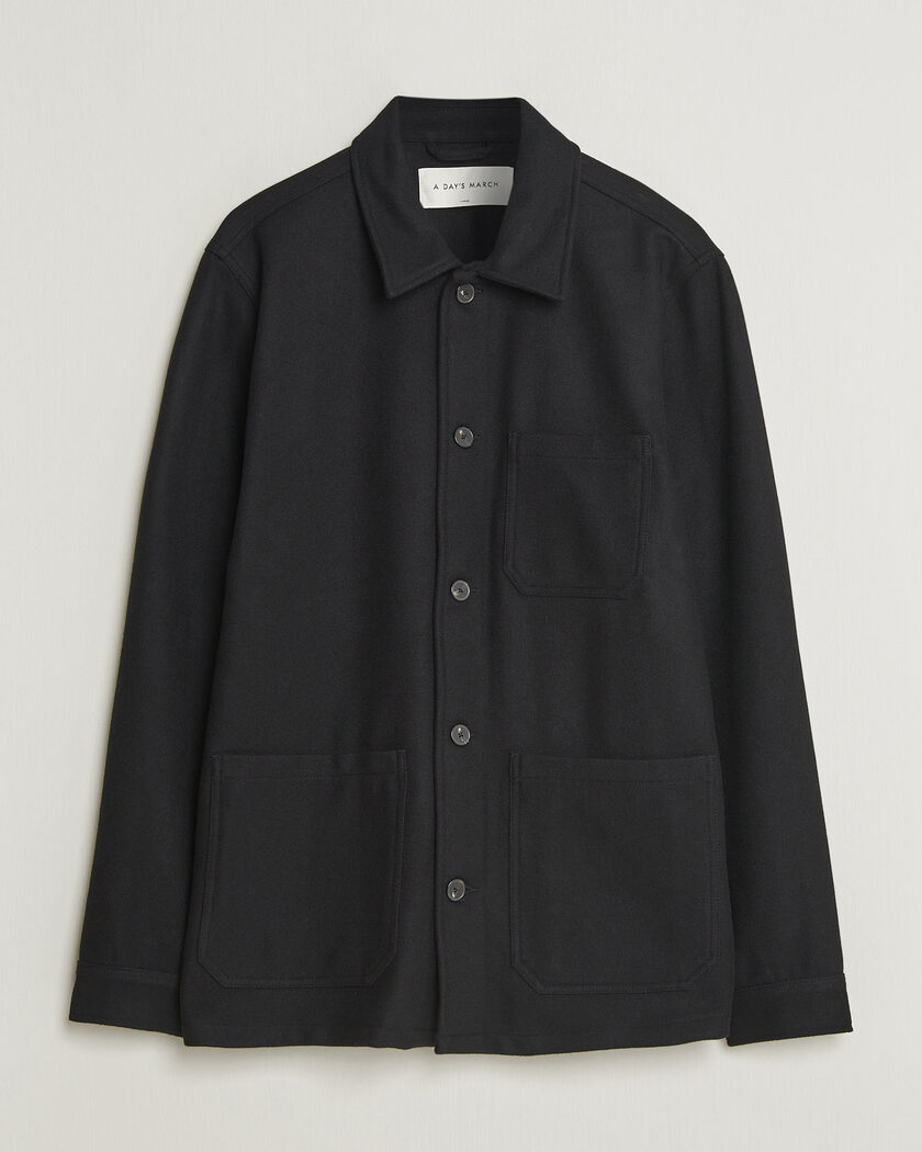 A Day's March Original Wool Overshirt Black – Noir