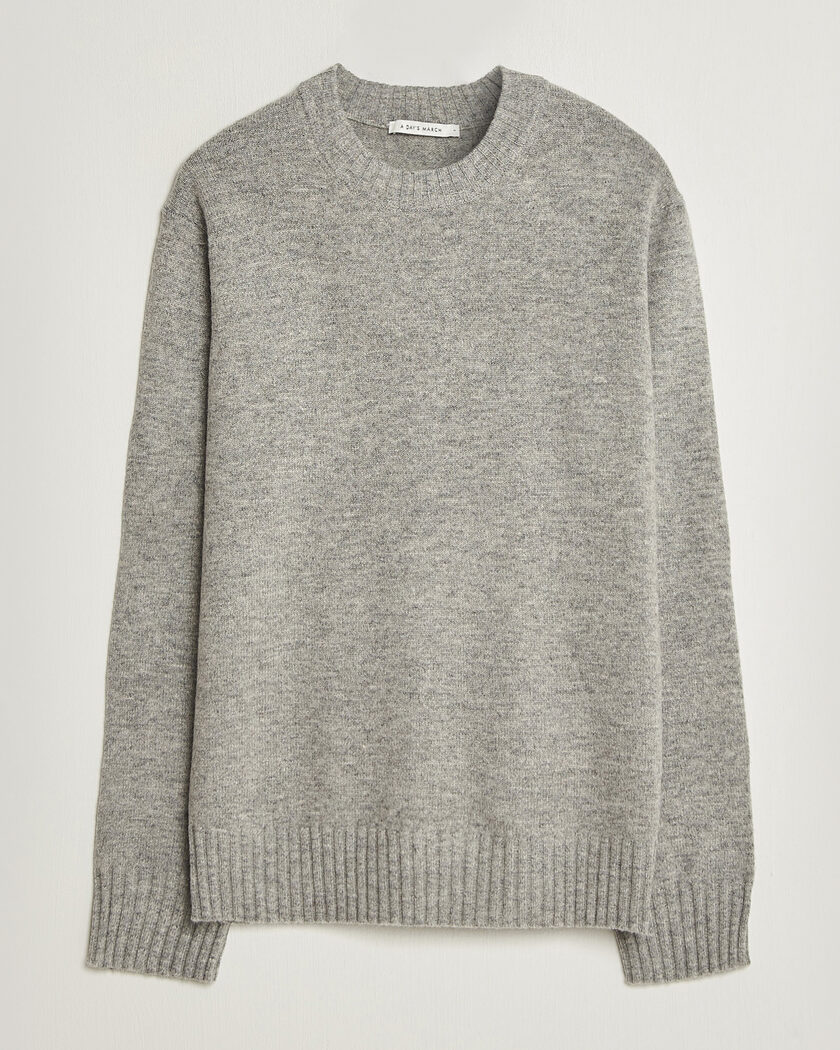 A Day's March Marlow Lambswool Sweater Grey Melange – Gris