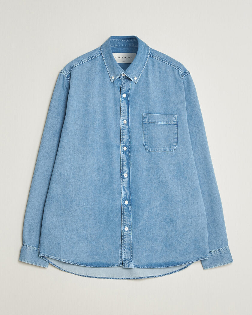 A Day's March Original Button Down Denim Shirt Light Blue – Bleu