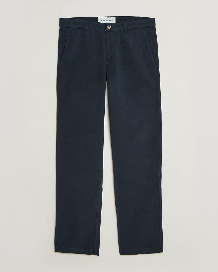 A Day's March Miller Cotton/Lyocell Trousers Navy – Bleu