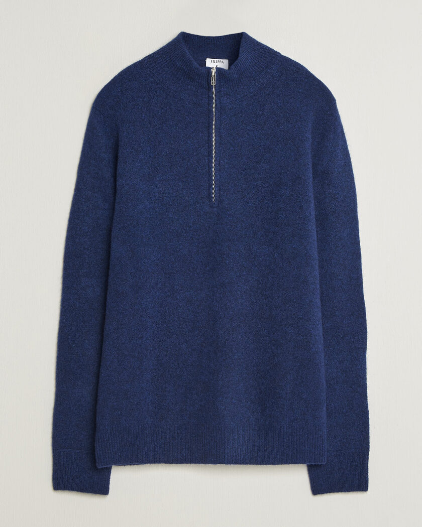 Filippa K Andrew Yak Knitted Half Zip Deep Blue – Bleu