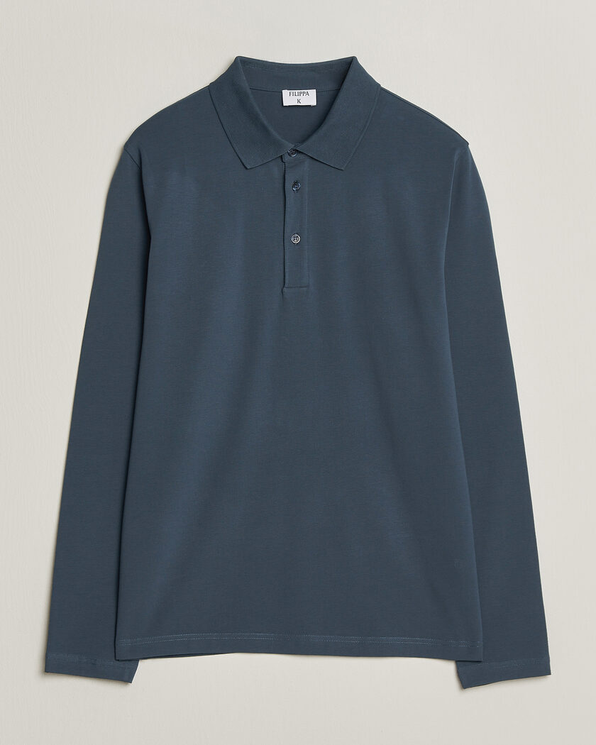 Filippa K Luke Lycra Polo Shirt Stone Blue – Bleu
