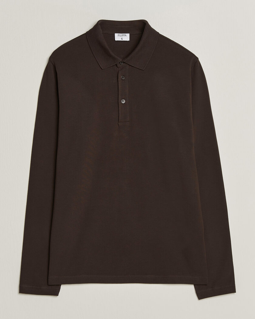 Filippa K Luke Lycra Polo Shirt Dark Chocolate – Marron