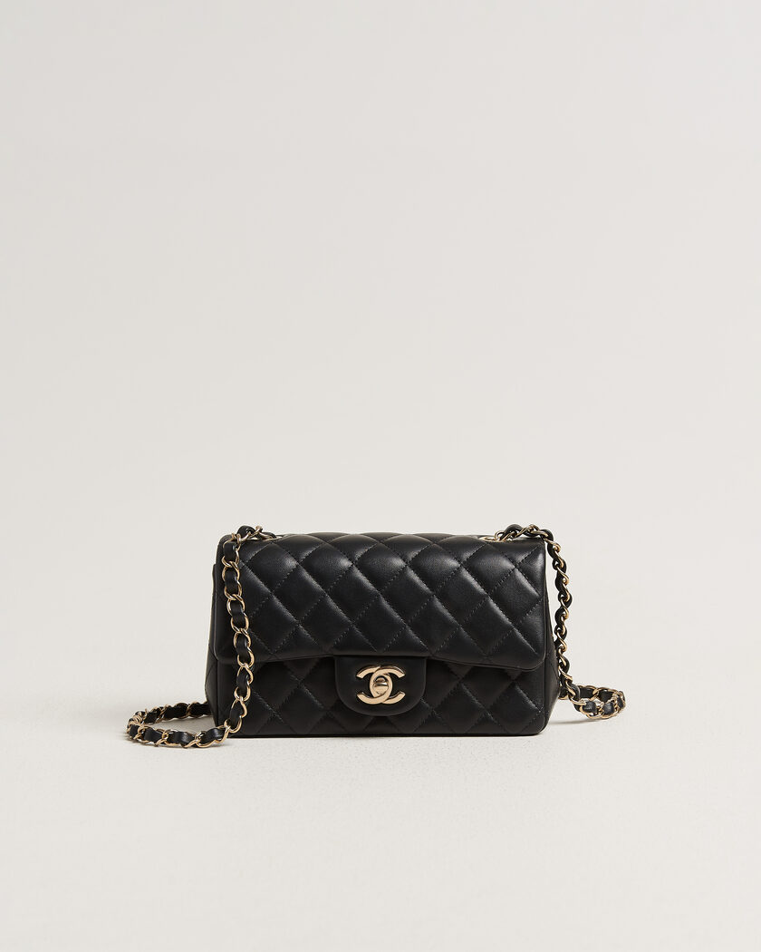 Chanel Pre-Owned Classic Mini Rectangular Single Flap Bag Lambskin Black – Noir