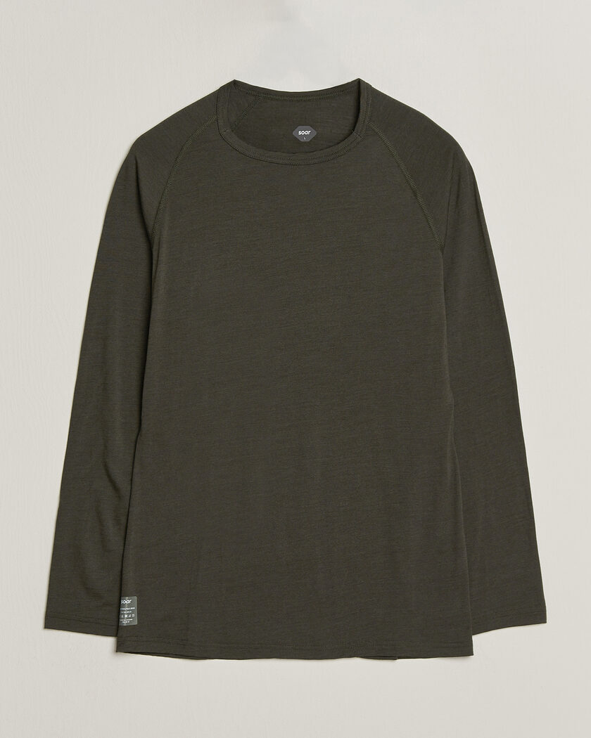 SOAR Running LS Merino/Silk Base Layer Forest – Vert