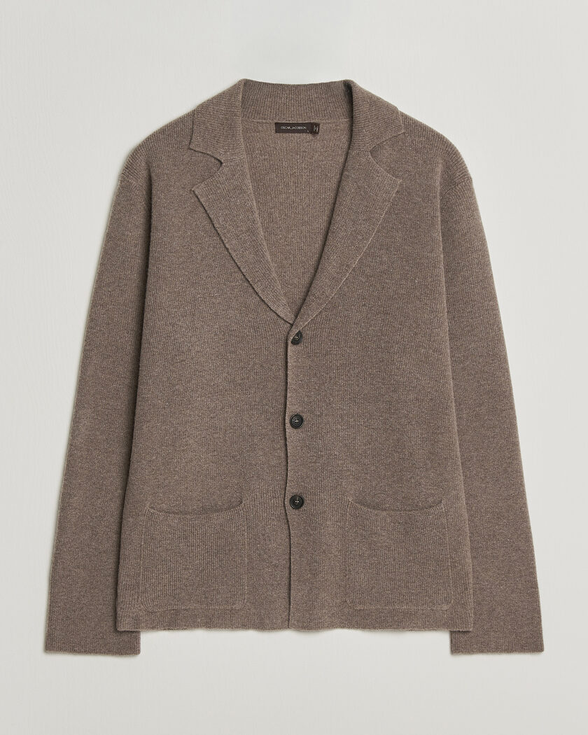 Oscar Jacobson Antonio Knitted Blazer Taupe – Marron