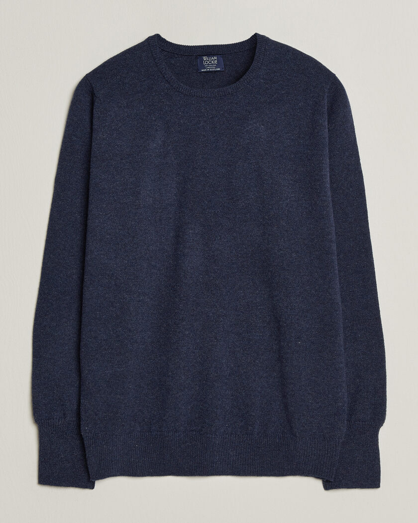 William Lockie Rob Lambswool Crewneck Astra – Bleu